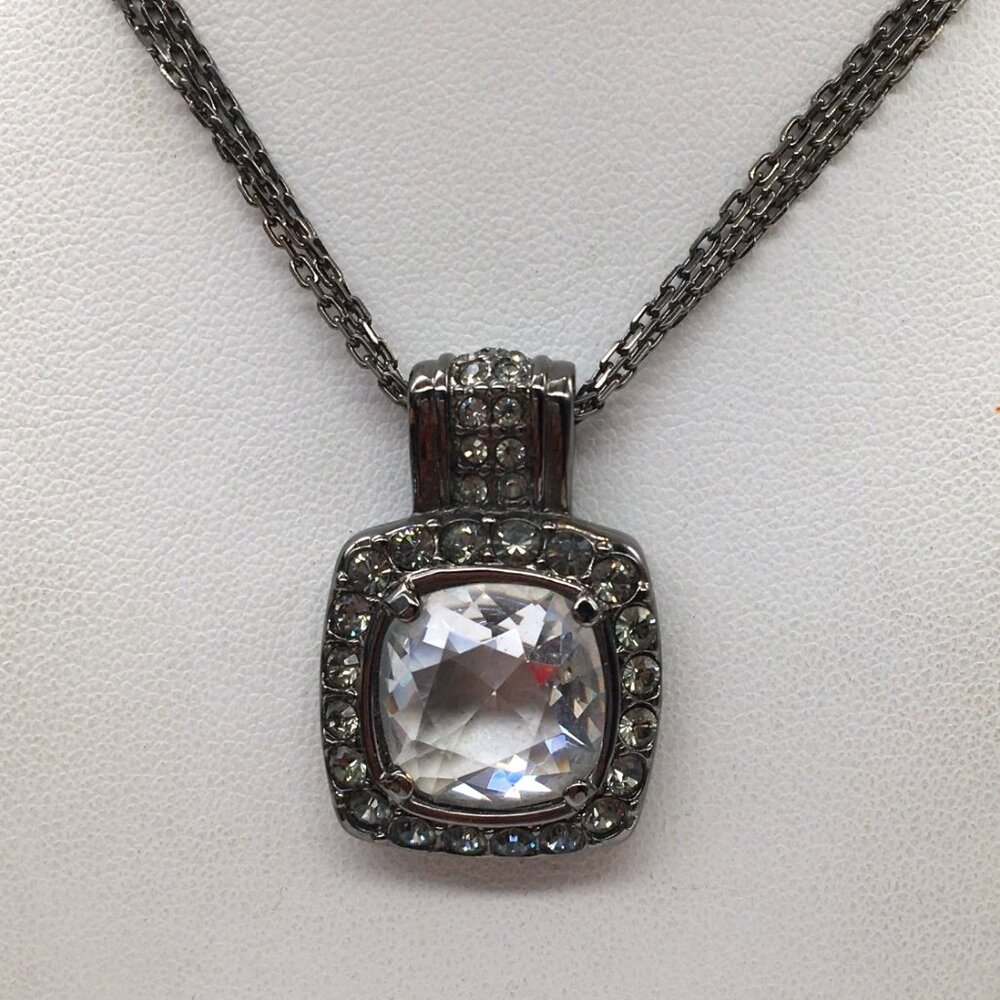 Swarovski Crystal Smoky Quartz Multi Chain Necklace